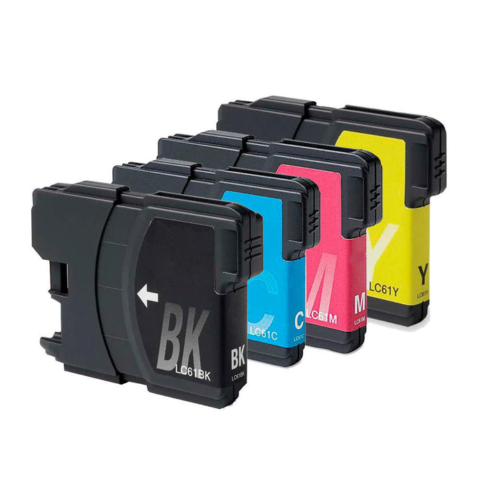 Brother LC61 Compatible Ink Cartridge Combo BK/C/M/Y - Economical Box