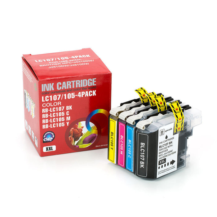 Brother LC107 LC105 Compatible Ink Cartridge Combo BK/C/M/Y - Economical Box