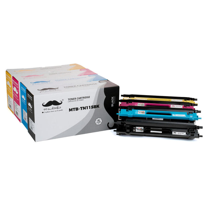 Brother TN115 Remanufactured Toner Cartridge Combo High Yield BK/C/M/Y - Moustache®