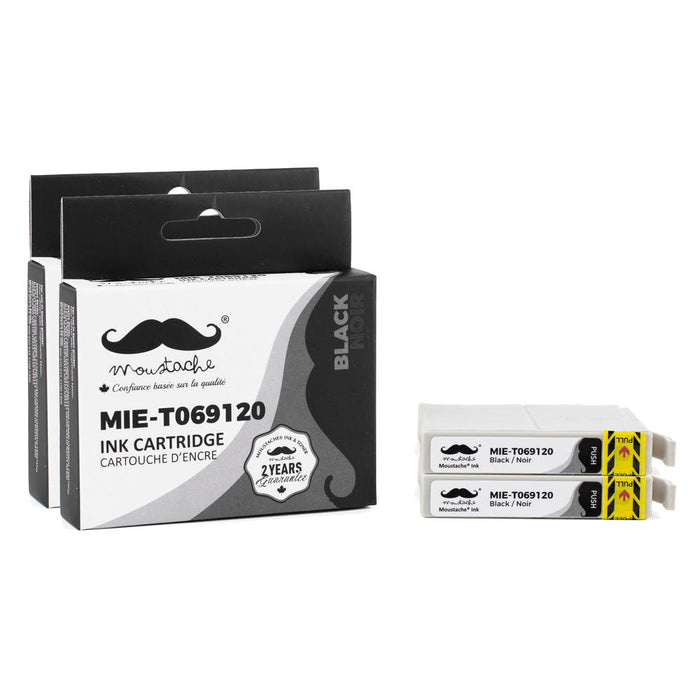 Epson 69 T069120 Compatible Black Ink Cartridge - Moustache® - 2/Pack