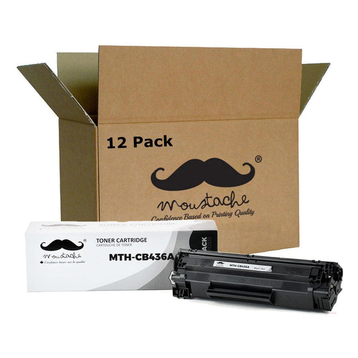 Compatible HP 36A CB436A Black Toner Cartridge - Moustache® - 12/Pack