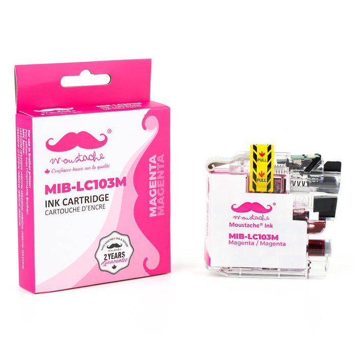 Brother LC103M Compatible Magenta Ink Cartridge High Yield - Moustache® - 1/Pack
