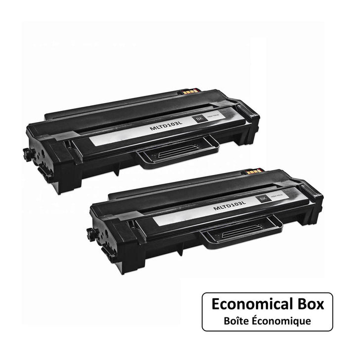 Samsung MLT-D103L Compatible Black Toner Cartridge High Yield - Economical Box - 2/Pack