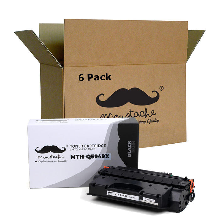 Compatible HP 49X Q5949X Black Toner Cartridge High Yield - Moustache® - 6/Pack
