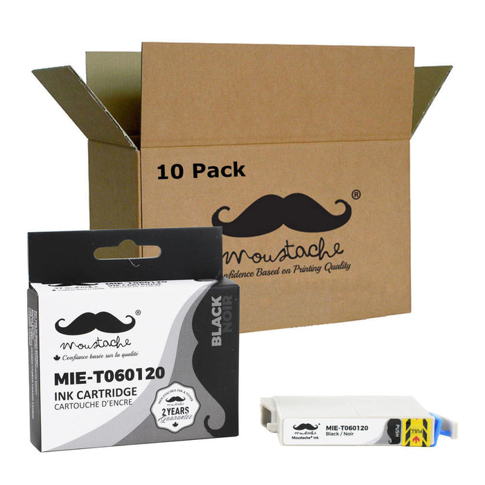 Epson 60 T060120 Compatible Black Ink Cartridge - Moustache® - 10/Pack