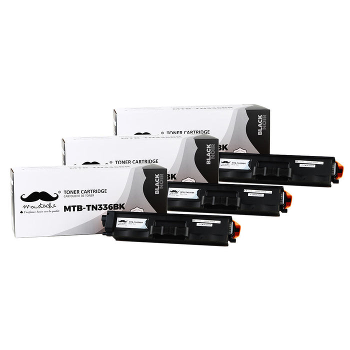 Brother TN-336BK Compatible Black Toner Cartridge High Yield Moustache® - 3/Pack