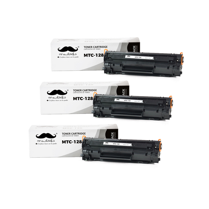 Canon 128 3500B001AA Compatible Black Toner Cartridge - Moustache® - 3/Pack