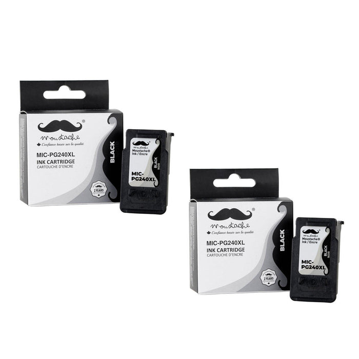 Canon PG-240XL Remanufactured Black Ink Cartridge High Yield - Moustache® - 2/Pack
