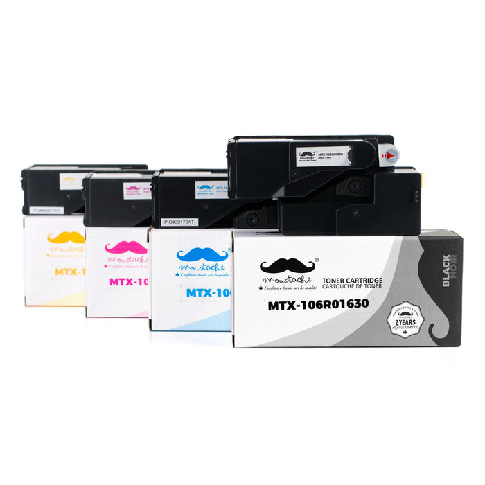 Xerox 106R01627 106R01628 106R01629 106R01630 Compatible Toner Cartridge Combo BK/C/M/Y - Moustache®