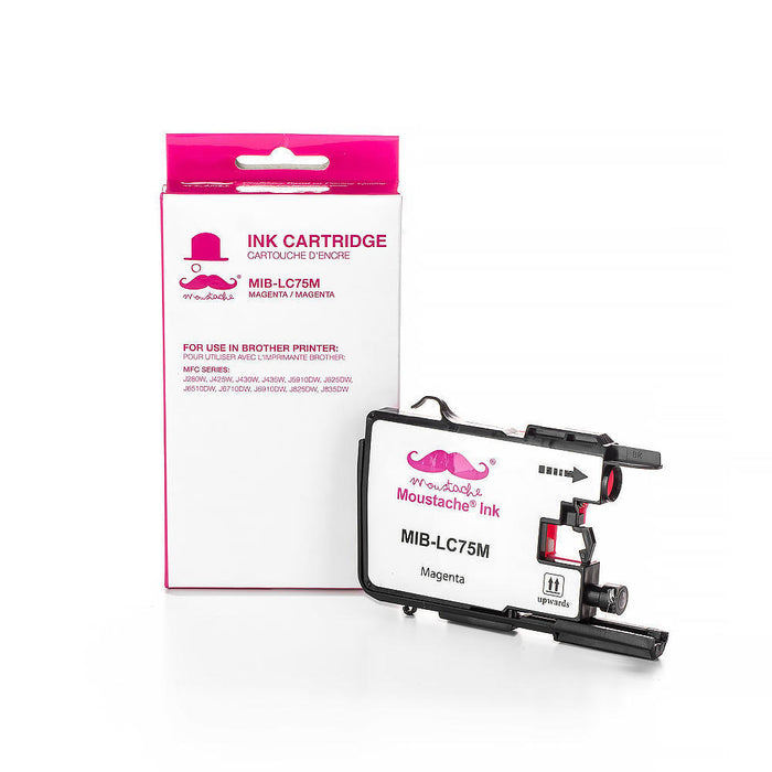 Brother LC75M Compatible Magenta Ink Cartridge High Yield - Moustache® - 1/Pack