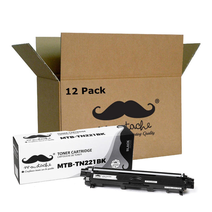 Brother TN221 Compatible Black Toner Cartridge - Moustache® - 12/Pack