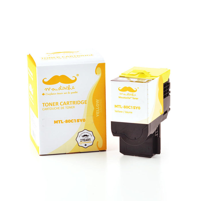 Lexmark 80C1SY0 Compatible Yellow Toner Cartridge - Moustache®