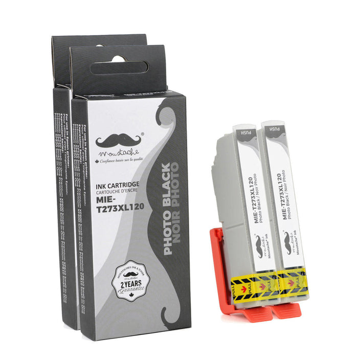 Epson 273 T273XL120 Compatible Photo Black Ink Cartridge High Yield - Moustache® - 2/Pack