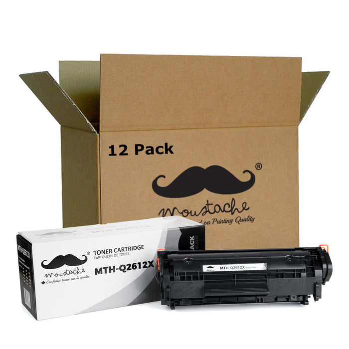 Compatible HP 12X Q2612X Black Toner Cartridge High Yield - Moustache® - 12/Pack
