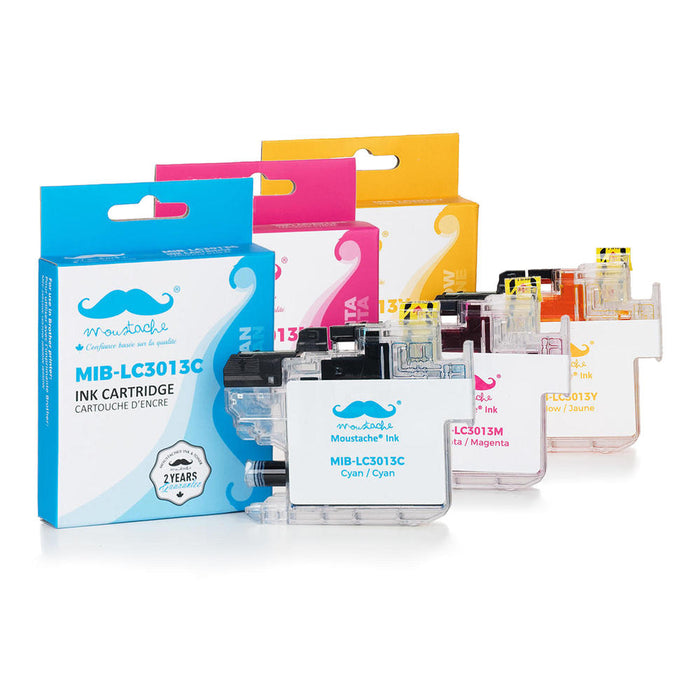 Brother LC3013 3PKS Compatible Color Ink Cartridge Combo High Yield C/M/Y - Moustache®