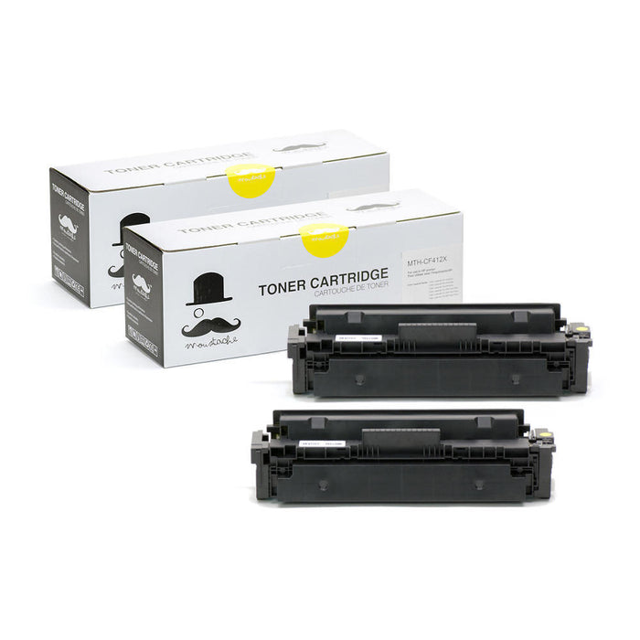 Compatible HP 410X CF412X Yellow Toner Cartridge High Yield - Moustache® - 2/Pack