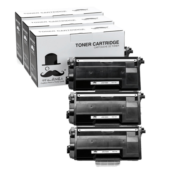 Brother TN880 Compatible Black Toner Cartridge Extra High Yield - Moustache® - 3/Pack