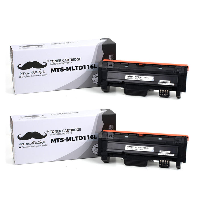 Samsung MLT-D116L SU832A Compatible Black Toner Cartridge - Moustache® - 2/Pack