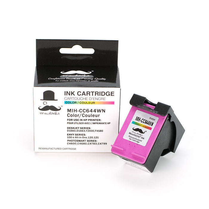 Remanufactured HP 60XL CC644WN Color Ink Cartridge High Yield - Moustache® - 1/Pack