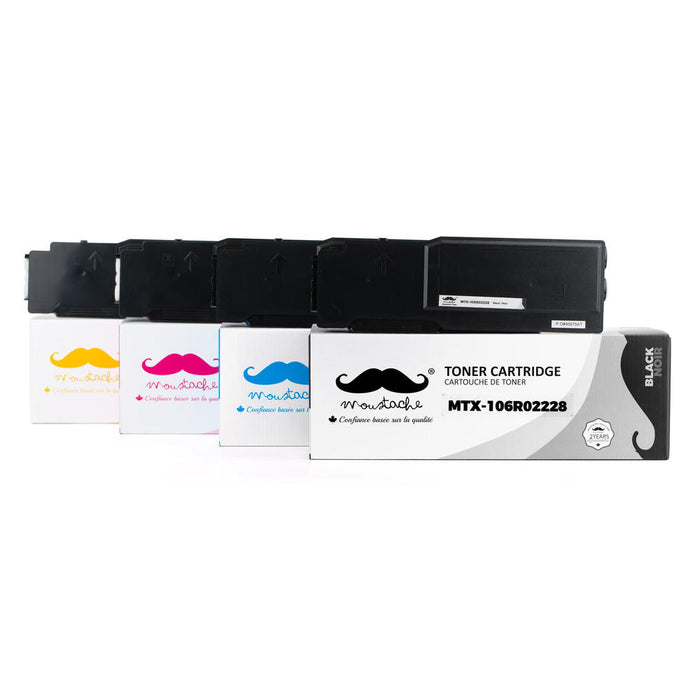 Xerox Compatible Toner Cartridge Combo BK/C/M/Y for Phaser 6600 WorkCentre 6605 - Moustache®