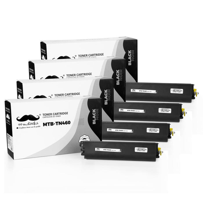 Brother TN460 Compatible Black Toner Cartridge High Yield Version of TN430 - Moustache® - 4/Pack