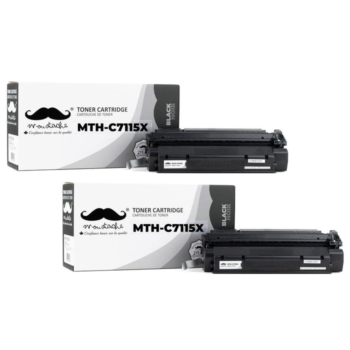 Compatible HP 15X C7115X Black Toner Cartridge High Yield - Moustache® - 2/Pack