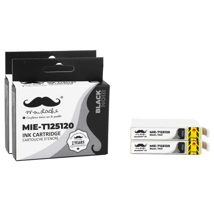 Epson 125 T125120 Compatible Black Ink Cartridge - Moustache® - 2/Pack