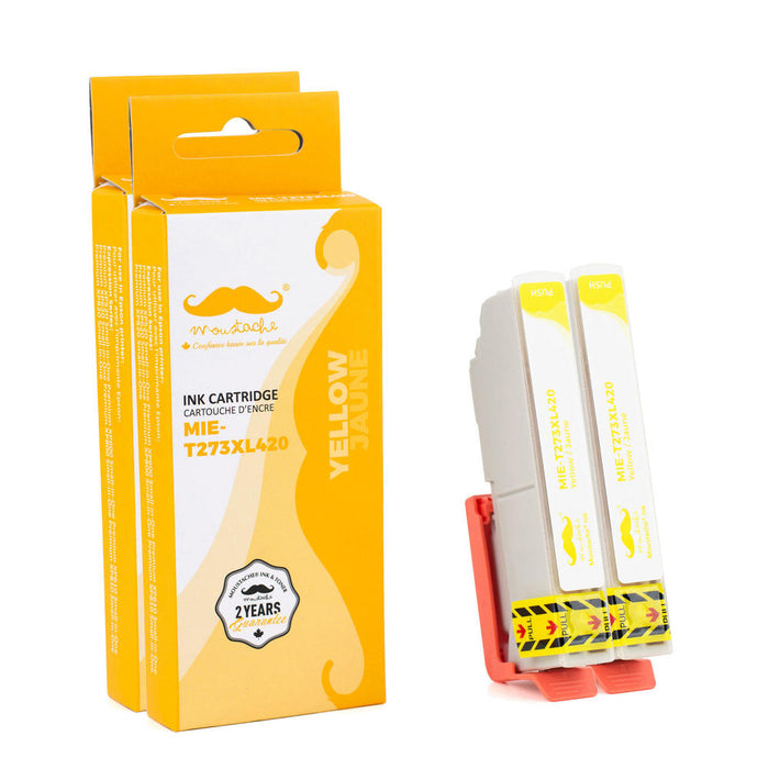 Epson 273 T273XL420 Compatible Yellow Ink Cartridge High Yield - Moustache® - 2/Pack