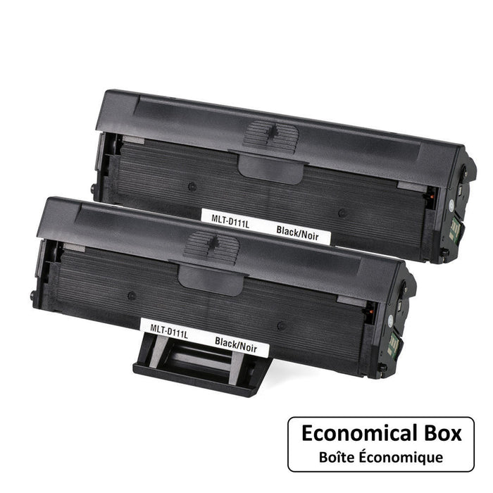 Samsung MLT-D111S Compatible Black Toner Cartridge - Economical Box - 2/Pack