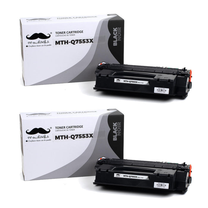 Compatible HP 53X Q7553X Black Toner Cartridge High Yield - Moustache® - 2/Pack