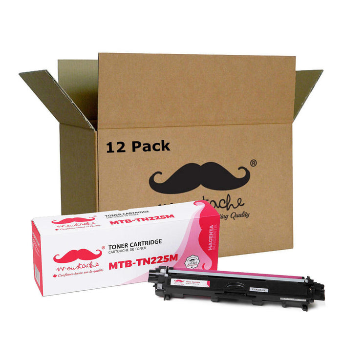 Brother TN225 Compatible Magenta Toner Cartridge High Yield - Moustache® - 12/Pack