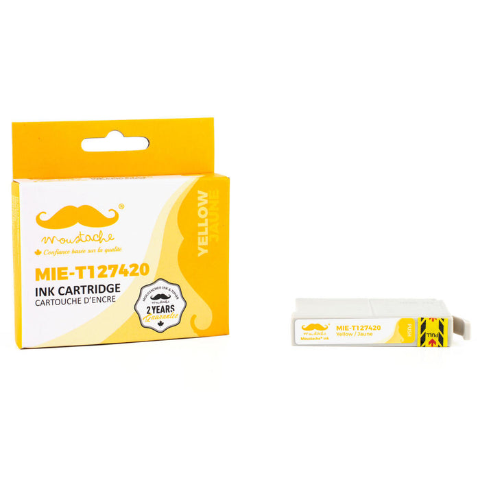 Epson 127 T127420 Compatible Yellow Ink Cartridge Extra High Yield - Moustache® - 1/Pack