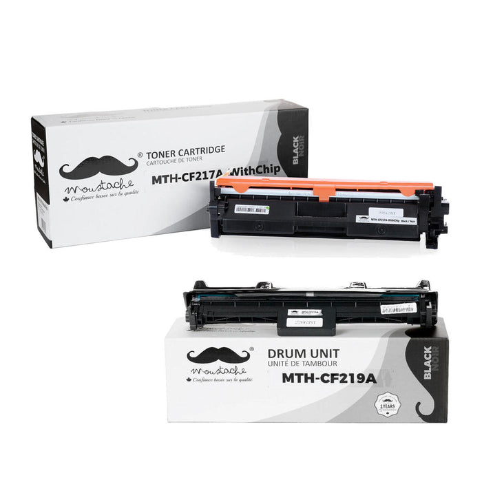 Compatible HP 17A 19A CF217A CF219A Toner Cartridge and Drum Combo - With Chip - Moustache®