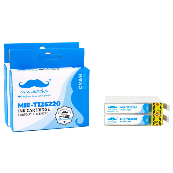 Epson 125 T125220 Compatible Cyan Ink Cartridge - Moustache® - 2/Pack