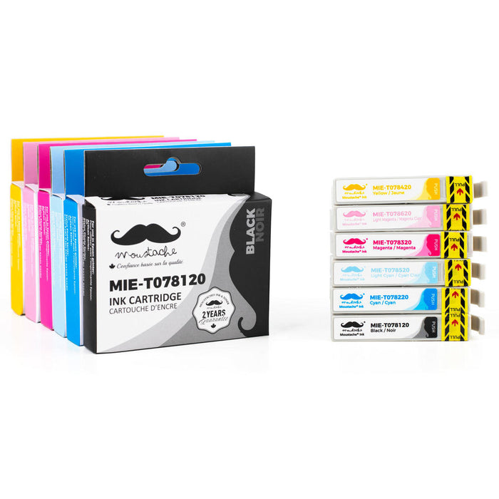 Epson 78 T078 Compatible Ink Cartridge Combo BK/C/M/Y/LC/LM - Moustache®