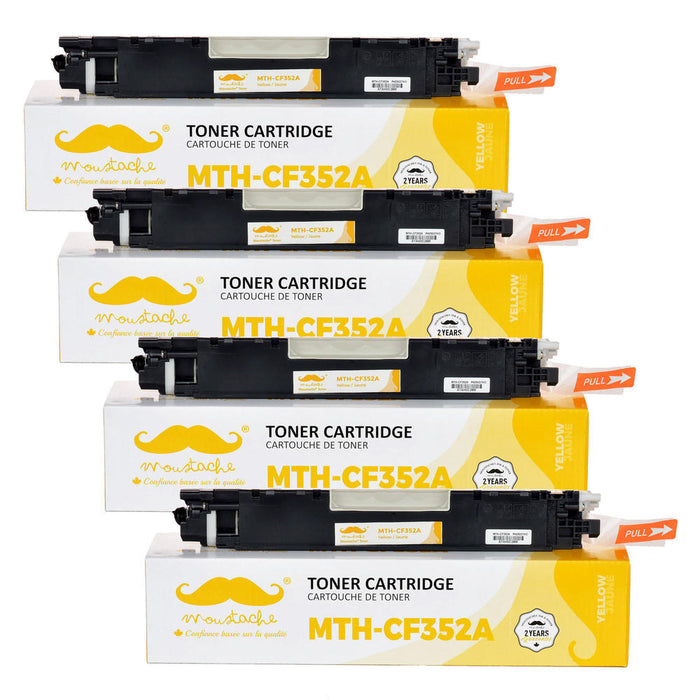 Compatible HP 130A CF352A Yellow Toner Cartridge - Moustache® - 4/Pack