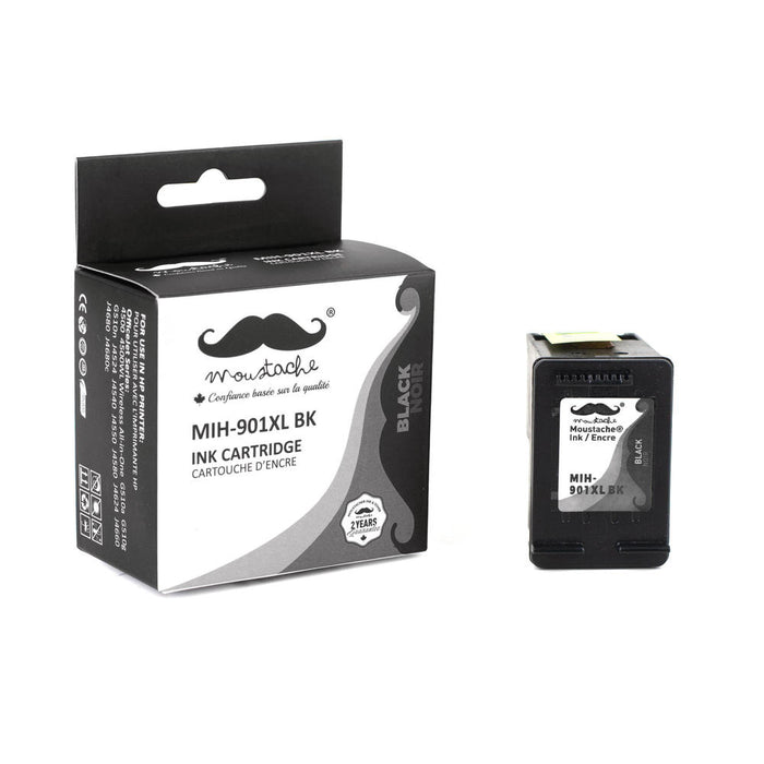 Remanufactured HP 901XL CC654AN Black Ink Cartridge High Yield - Moustache® - 1/Pack