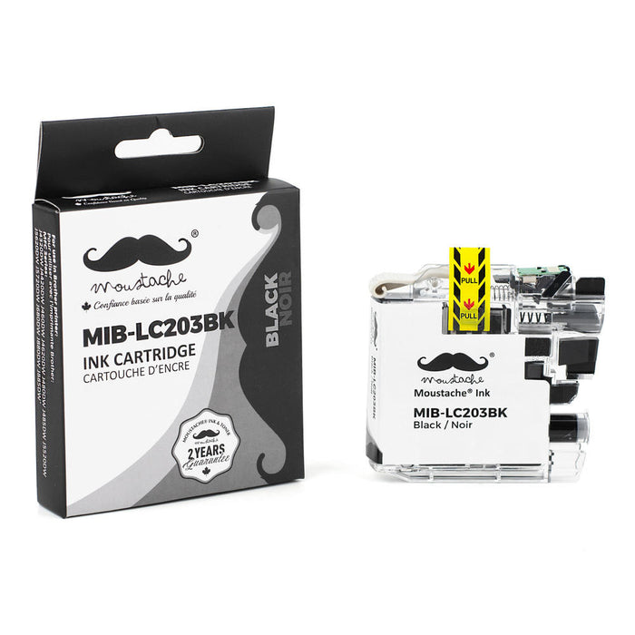 Brother LC203BK Compatible Black Ink Cartridge High Yield - Moustache® - 1/Pack