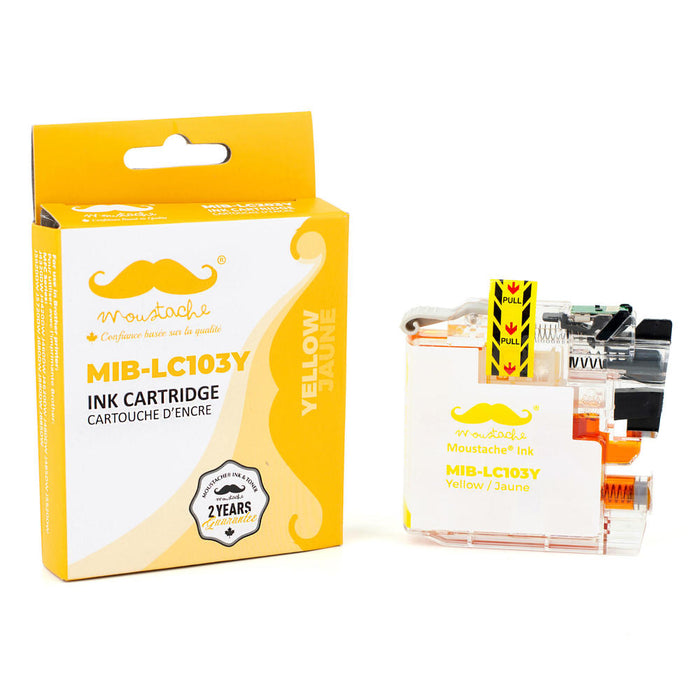 Brother LC103Y Compatible Yellow Ink Cartridge High Yield - Moustache® - 1/Pack