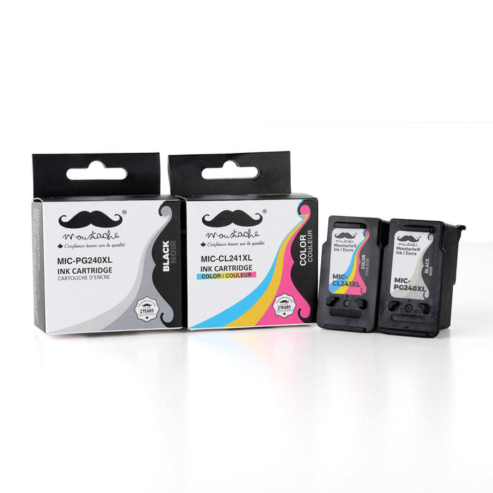 Canon PG-240XL CL-241XL Remanufactured Ink Cartridge High Yield Combo - Moustache®