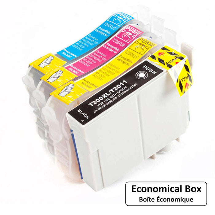 Epson T200XL Compatible / Remanufactured Ink Cartridge Combo High Yield BK/C/M/Y - Economical Box