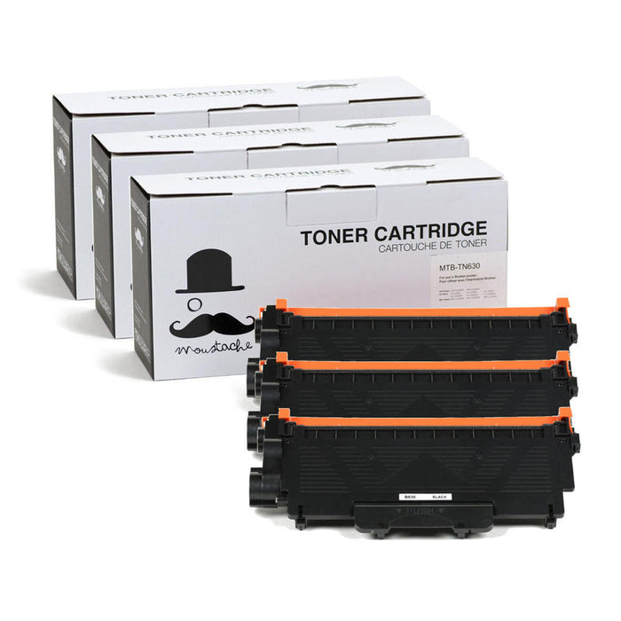 Brother TN-630 Compatible Black Toner Cartridge - Moustache® - 3/Pack