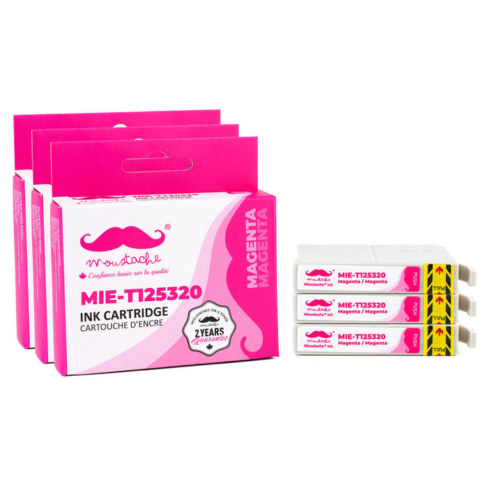 Epson 125 T125320 Compatible Magenta Ink Cartridge - Moustache® - 3/Pack