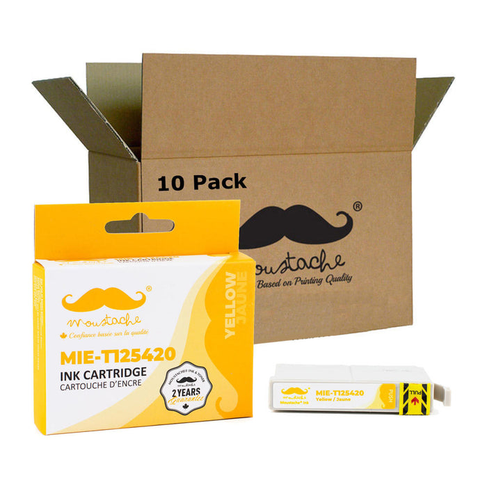 Epson 125 T125420 Compatible Yellow Ink Cartridge - Moustache® - 10/Pack
