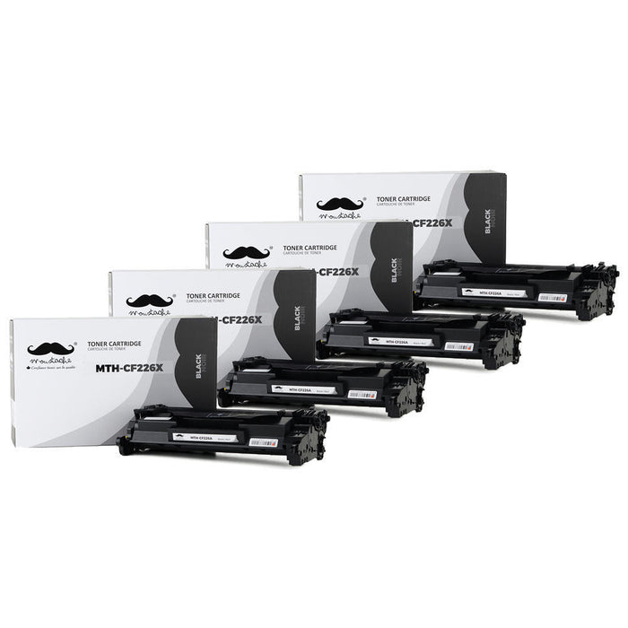 Compatible HP 26X CF226X Black Toner Cartridge High Yield - Moustache® - 4/Pack