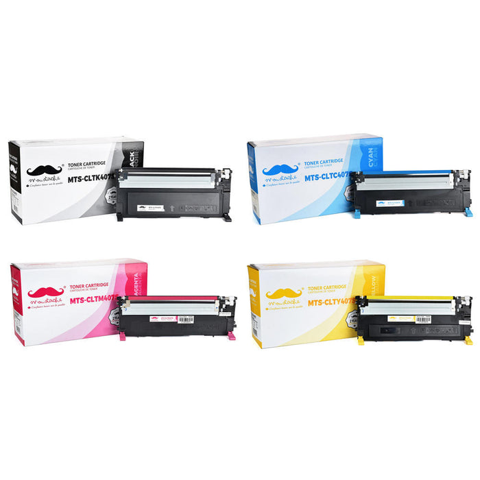 Samsung CLT-407S Compatible Toner Cartridge Combo BK/C/M/Y - Moustache®