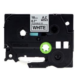 Brother TZe-FX241 Flexible Label Tape, 18mm (0.7"), Black on White, Flexible ID, Compatible