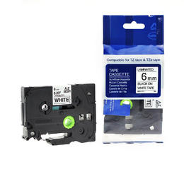 Brother TZe-211 Label Tape, 6mm (0.23"), Black on White, Compatible - 1/Pack