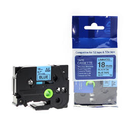 Brother TZe-541 Label Tape, 18mm (0.7") , Black on Blue, Tape for P-Touch 8m (26.2 ft), Compatible